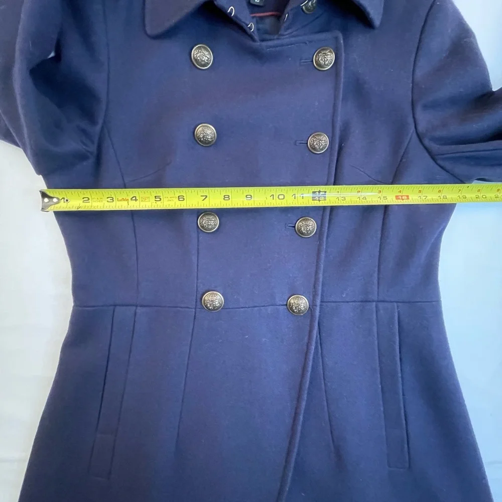 DKNY Navy Blue Double-Breasted Pea Coat Women’s Size 10
